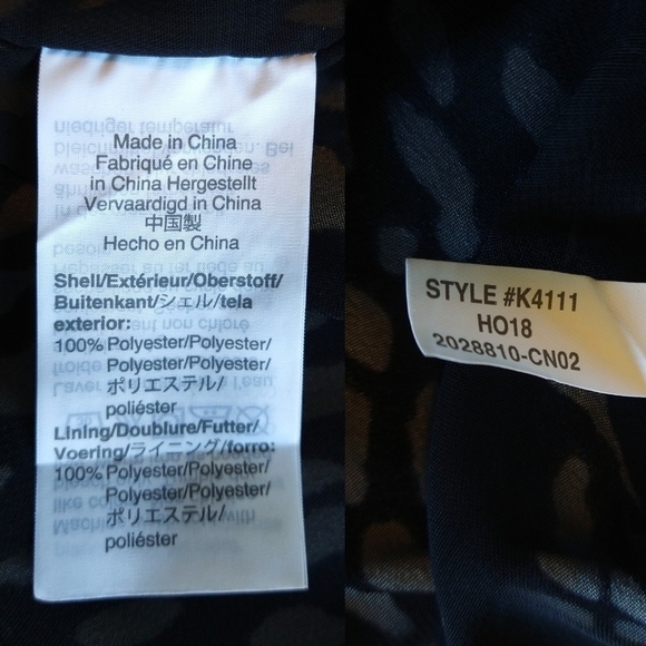 J. Crew Long-sleeve Peplum Top Printed Satin-Crepe Black White Abstract K4111 - Picture 10 of 10